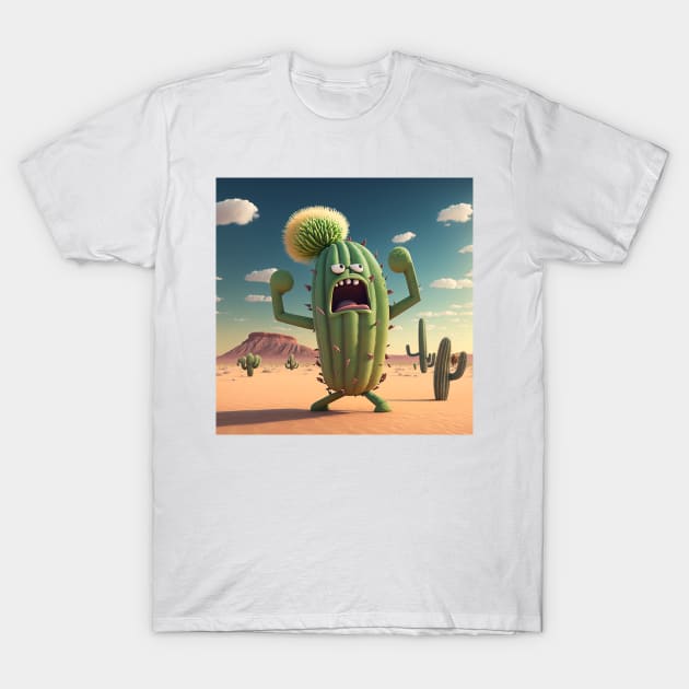 Clay Screaming Cactus 1 T-Shirt by AstroRisq